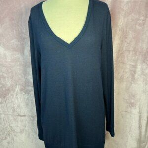 Womens Navy Blue Oversized Lucky Brand Sweater Size M